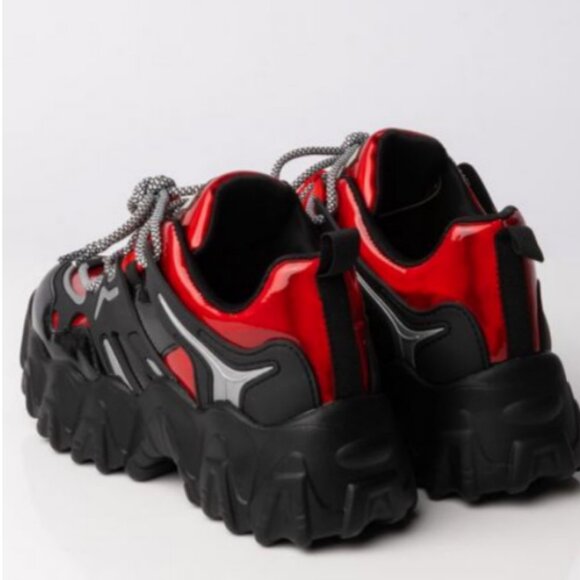 AZALEA WANG HIGH ON YOU FLATFORM SNEAKER IN RED - Picture 3 of 7